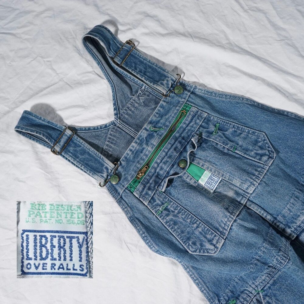 Vintage Liberty Denim Overalls Made in USA Blue Jeans 38x32